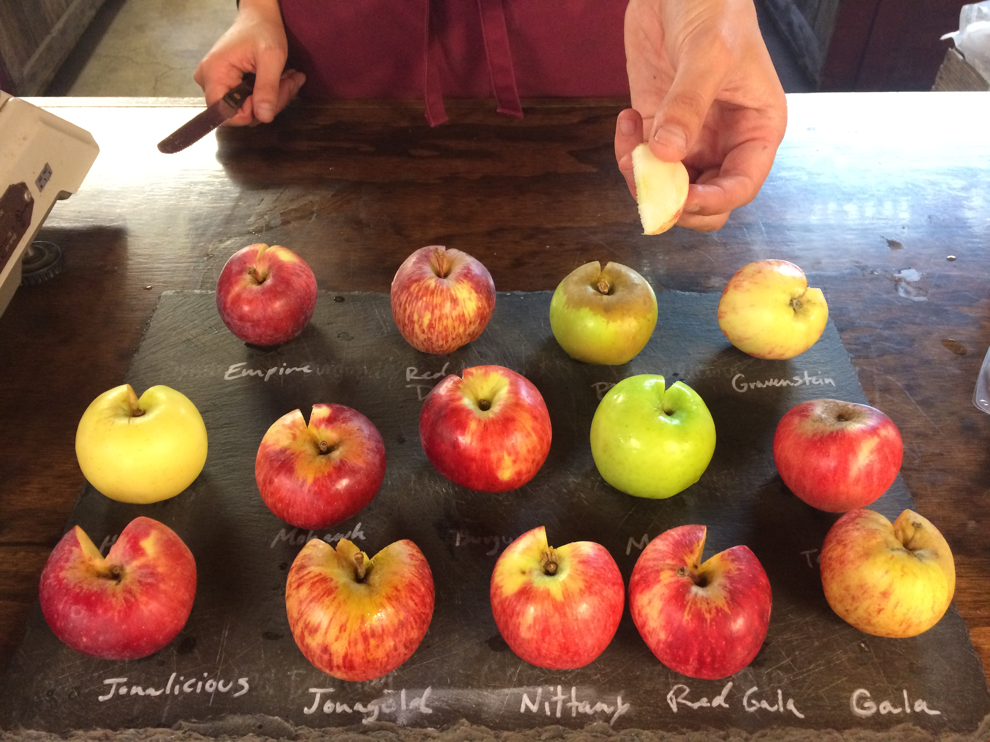 Apple variety tasting board